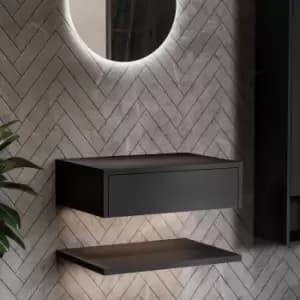 600mm Black Wall Hung Countertop Basin Shelf - Lugo