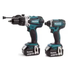 Makita DLX2145MJ 18V Combi Drill & Impact Driver Twin Pack (2 x 4.0AH Batteries)
