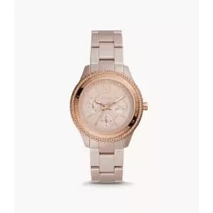 Fossil Womens Stella Multifunction Caramel Ceramic Watch - Brown