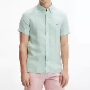 Tommy Hilfiger Mens Pigment Dyed Li Sf Shirt S/S - Ligh Green - M