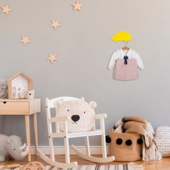 Cloud - Yellow Yellow Metal Wall Hook