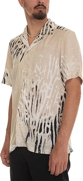 BOSS Orange Rayer Printed Woven Shirt - XXL Beige Shirts male 50513241-272 XXL