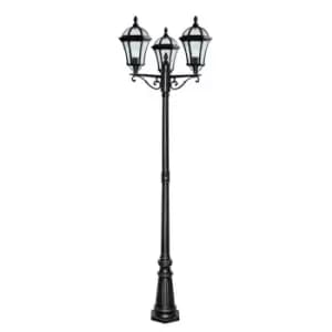 Capri 3 Light Outdoor Lamp Post Rustic Brown IP43, E27
