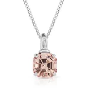 JG Fine Jewellery 9ct White Gold Diamond & Morganite Necklace