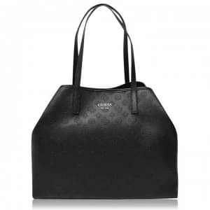 Guess Large Embossed Vikky Bag - BLACK BLA