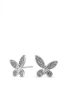 Simply Silver Sterling Silver 925 Swarovski Butterfly Earrings