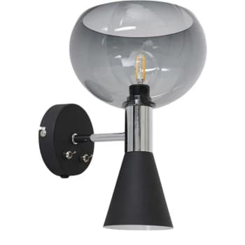 Sienna Lighting - Sienna Fast List Up & Down Wall Light Black Matt, Chrome Polished, Transparent Grey Plexi