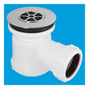 19mm Water Seal Shower Trap - 85mm Chrome Plated Plastic Flange - Mcalpine
