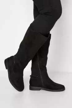 Wide & Extra Wide Black Knee High Boots