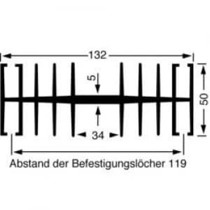 Heat sink 1.1 CW L x W x H 100 x 132 x 50 mm Fischer Elektro
