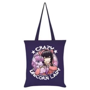 Grindstore Crazy Unicorn Lady Tote Bag (One Size) (Purple)