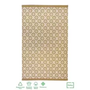 Recycled Cotton Starburst Rug - Ochre - 100x150cm