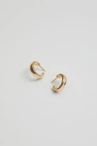 Gold Plated Sterling Silver 925 Small Polished Hoop Earrings