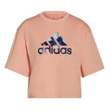 adidas You for You Cropped Logo T-Shirt Womens - Ambient Blush