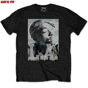 Tupac - LA Skyline Kids 3 - 4 Years T-Shirt - Black