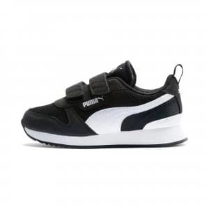 PUMA R78 Kids Trainers, Black/White Size 1 Shoes