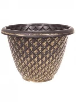 Pair Of Gold Pinecone Planters - 33cm Diameter