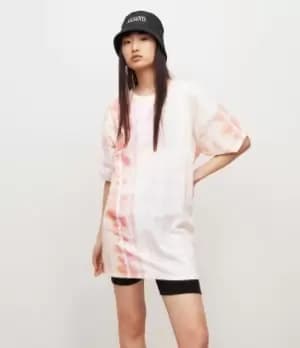 AllSaints Womens Marea T-Shirt Dress, Rainbow Pink, Size: M
