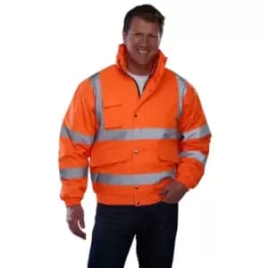 Grafters Unisex Hi-Visibility Waterproof Bomber Jacket (2XL) (Orange)