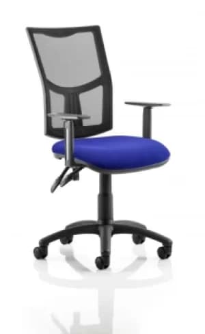 Eclipse II Lever Task Operator Chair Mesh Back With Bespoke Colour Seat in Admiral Blue With Height Adjustable Arms