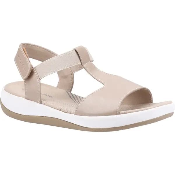 Hush Puppies Womens Sylvie Adjustable Leather Wedge Open Toe Sandals - UK 3 Beige female GDE2415TAU3