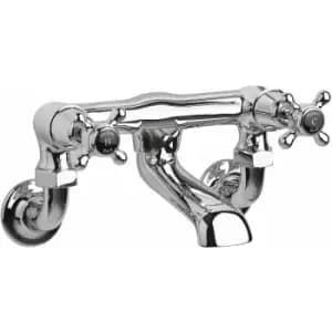 Black Topaz Wall Mounted Crosshead Bath Filler Tap - Chrome - Hudson Reed