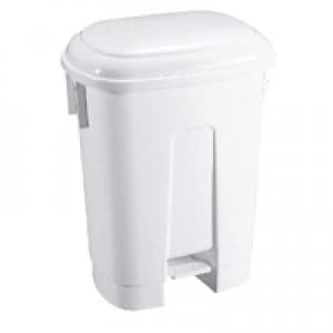 Slingsby Derby Plastic Pedal Bin 60L White 348011