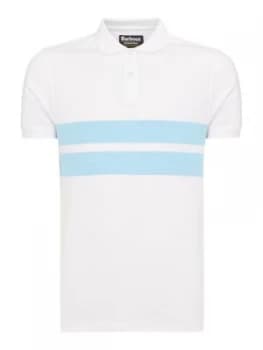Mens Barbour Stripe Polo Shirt White