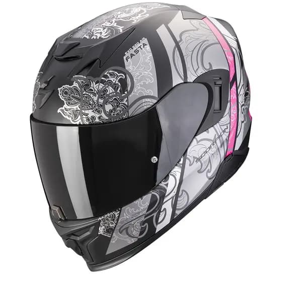 Scorpion Exo-520 Evo Air Fasta Matt Black-Silver-Pink Full Face Helmet XL