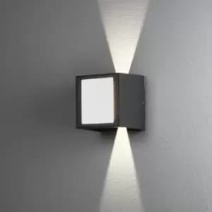 Cremona Outdoor Modern Up Down Wall Light Anthracite 3x 3W High Power LED, IP54