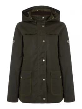 Barbour Watergate Short Hooded Wax Jacket Green