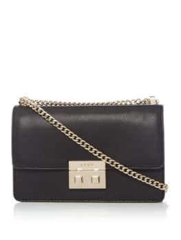 DKNY Ann medium flap chain cross body Black