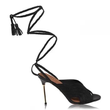 Reiss Minerva Strap Tie Heels - Black