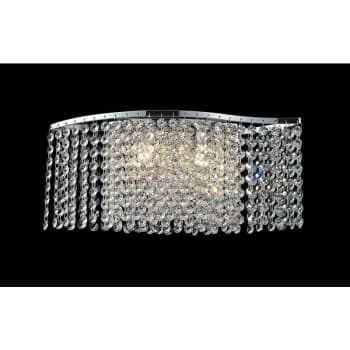 Fabio wall light with switch 2 Bulbs polished chrome / crystal