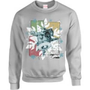 Marvel Comics Black Widow Captain America Grey Christmas Sweatshirt - L - Grey