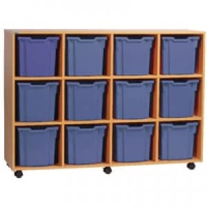 Jemini Jumbo Mobile Storage Unit 12 Tray Beech KF72571