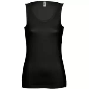 SOLS Womens/Ladies Jane Sleeveless Tank / Vest Top (XL) (Deep Black)