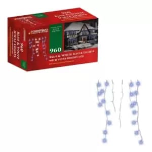 Christmas Workshop 22.9m 960 LED Icicle Lights - Blue & White