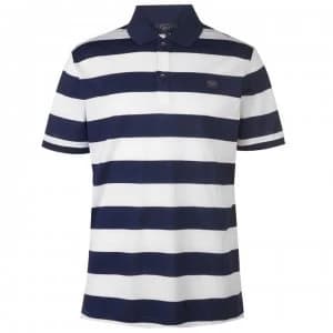 Paul And Shark Striped Short Sleeve Slim Polo Shirt - Navy/White 139