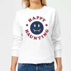 Happy Haunting Fang Womens Sweatshirt - White - L