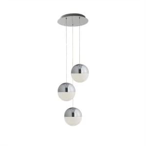 Integrated LED 3 Light Cluster Pendant Chrome
