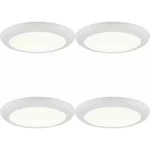 4 pack Ultra Slim Recessed Ceiling Downlight - 18W Cool White LED - Matt White