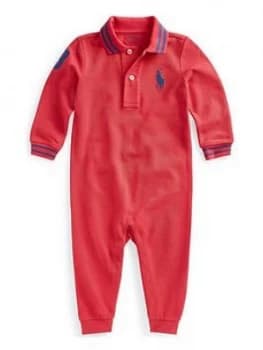 Ralph Lauren Baby Boys Big Pony All In One, Red, Size 12 Months