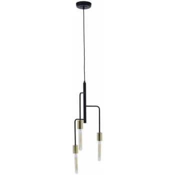 Premier Housewares - 3 Bulb Gold / Black Finish Pendant Light Contemporary Style Ceiling Light For Living Room Dining Room Bedroom And Hallway Modern