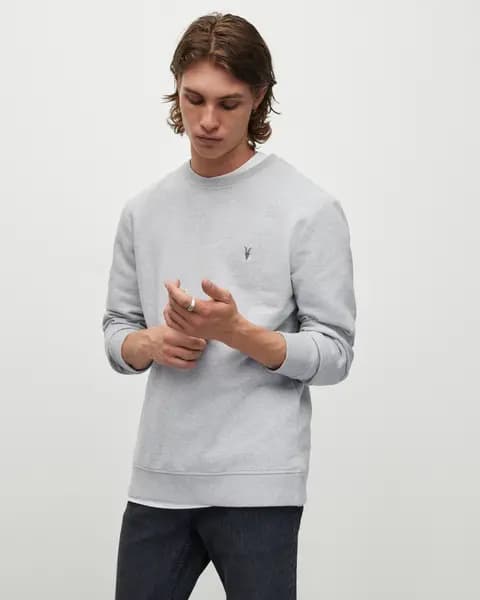 AllSaints Raven Crew Neck Ramskull Sweatshirt