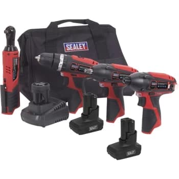 Sealey - CP1200COMBOB SV12 Series 4 x 12V Cordless Power Tool Combo Kit