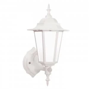 PIR 1 Light Outdoor Wall Lantern Frosted Polycarbonate, Matt White Textured IP44