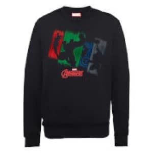 Marvel Avengers Assemble Team Punch Out Sweatshirt - Black