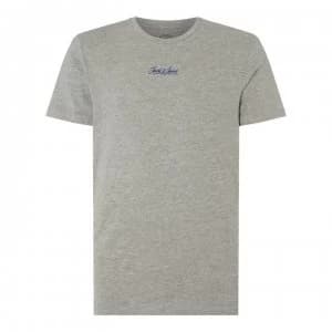 Jack and Jones Jack Art Logo T Shirt - GREY MELANGE