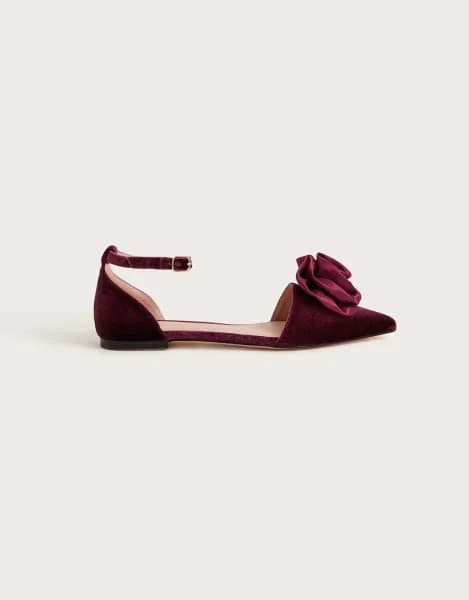 Satin Corsage Flat Shoe